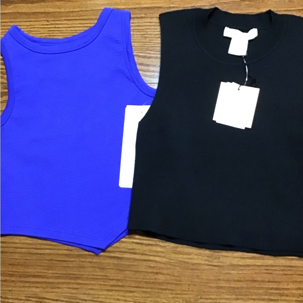 A total of two new with tags women’s Sleeveless Tops - Black and Blue large